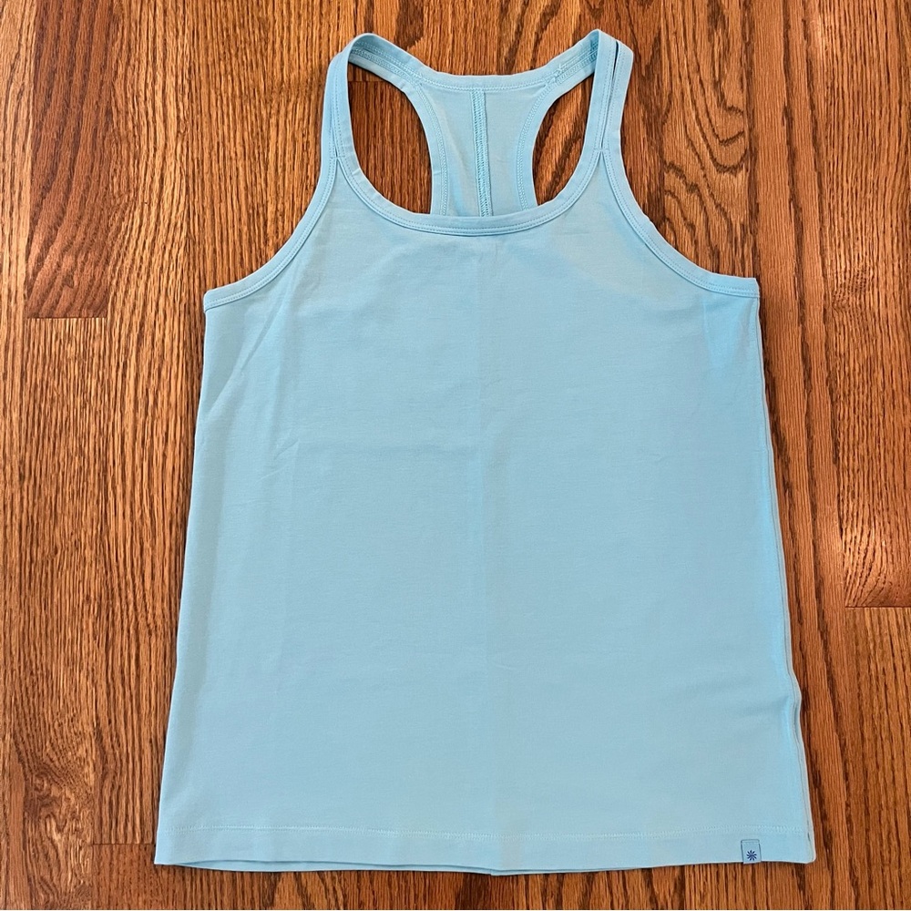 Athleta Girl Right Moves Tank L 12 Aqua Blue Athletic Top